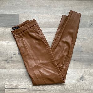 Zara brown faux leather leggings